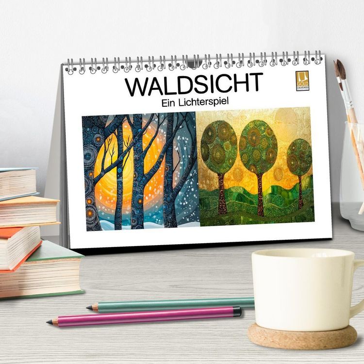 Produktbild: Waldsicht - Ein Lichterspiel (Tischkalender 2027 DIN A5 quer), CALVENDO Monatskalender