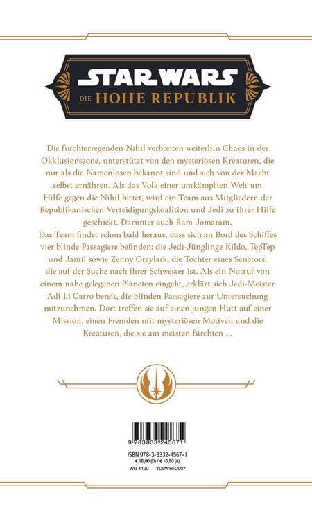 Produktbild: Star Wars Jugendroman: Die Hohe Republik - Hüte dich vor den Namenlosen