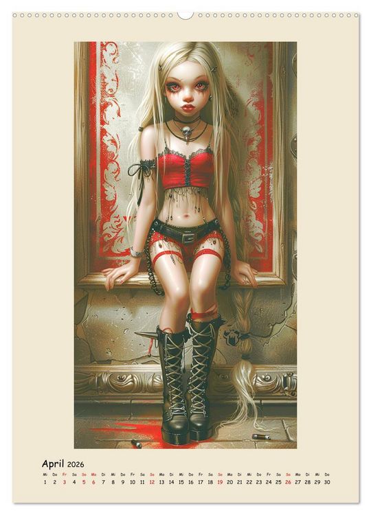 Produktbild: Gothic-Girls. Bizzare Comic-Art (hochwertiger Premium Wandkalender 2026 DIN A2 hoch), Kunstdruck in Hochglanz