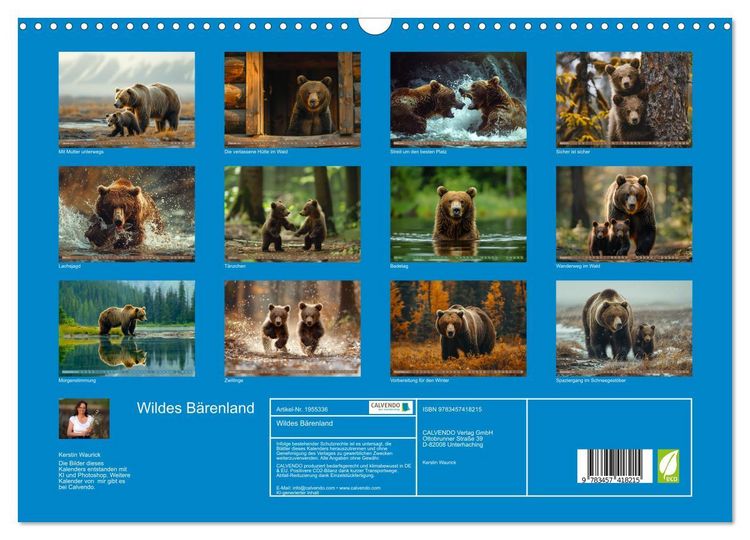 Produktbild: Wildes B&auml;renland (Wandkalender 2026 DIN A3 quer), CALVENDO Monatskalender