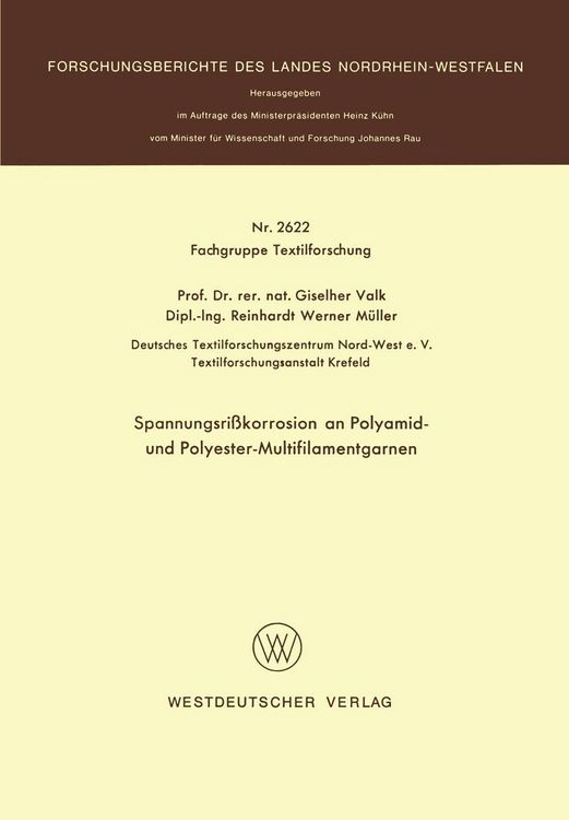 Produktbild: Spannungsri&szlig;korrosion an Polyamid- und Polyester-Multifilamentgarnen