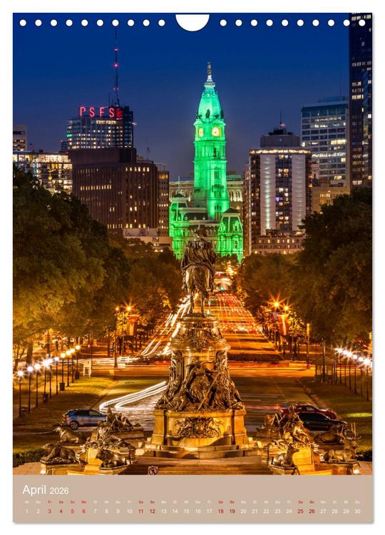 Produktbild: PHILADELPHIA Besondere Augenblicke erleben (Wandkalender 2026 DIN A4 hoch), CALVENDO Monatskalender