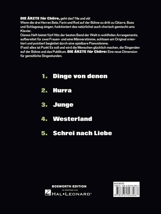 Produktbild: Die &auml;rzte f&uuml;r ch&ouml;re, Band 1