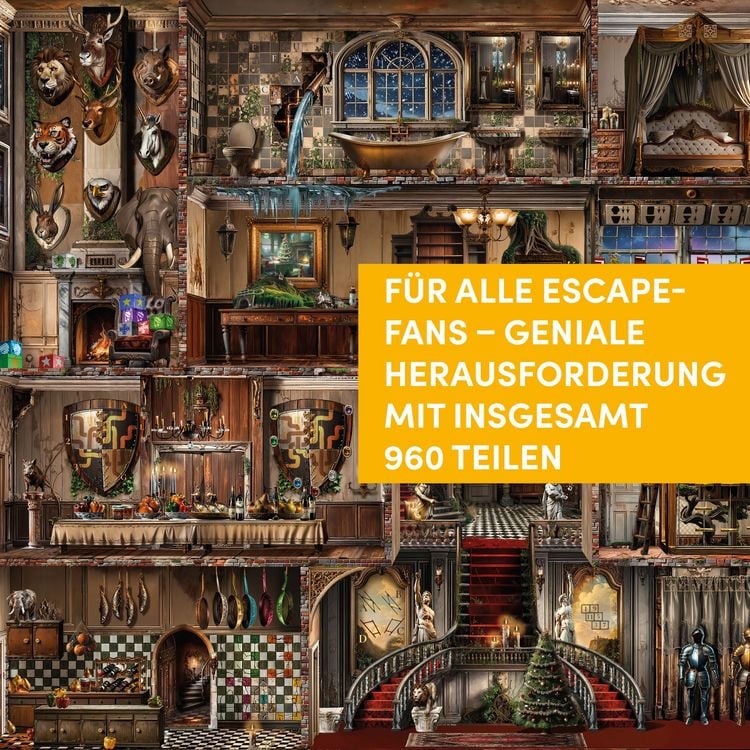 Produktbild: Puzzle-R&auml;tsel-Adventskalender: Das verwunschene Schloss &ndash; 24 Puzzles mit insgesamt 960 Teilen