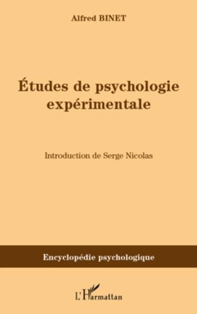 Produktbild: Etudes de psychologie experimentale