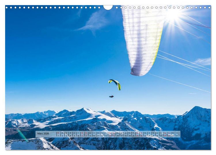 Produktbild: Paragliding - lautloses Schweben (Wandkalender 2026 DIN A3 quer), CALVENDO Monatskalender
