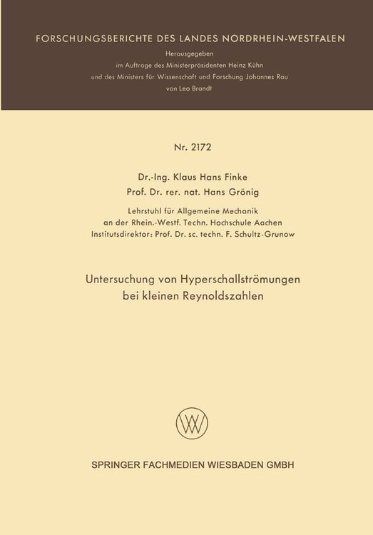 Produktbild: Untersuchung von Hyperschallstr&ouml;mungen bei kleinen Reynoldszahlen