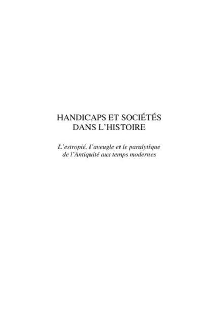 Produktbild: Handicaps et societes dans l'histoire