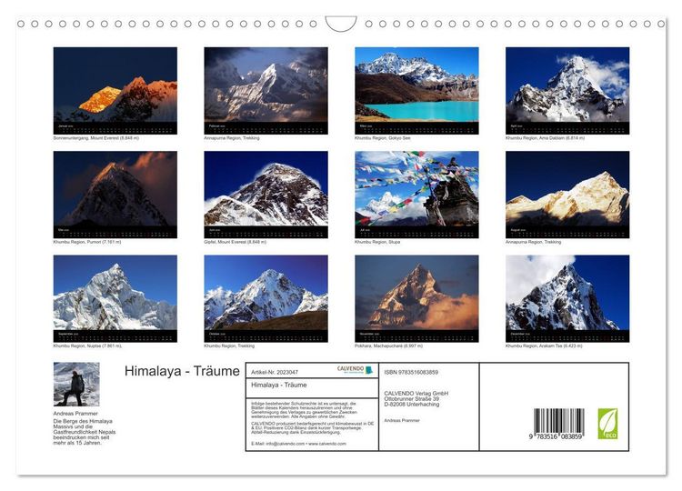 Produktbild: Himalaya - Tr&auml;ume (Wandkalender 2026 DIN A3 quer), CALVENDO Monatskalender
