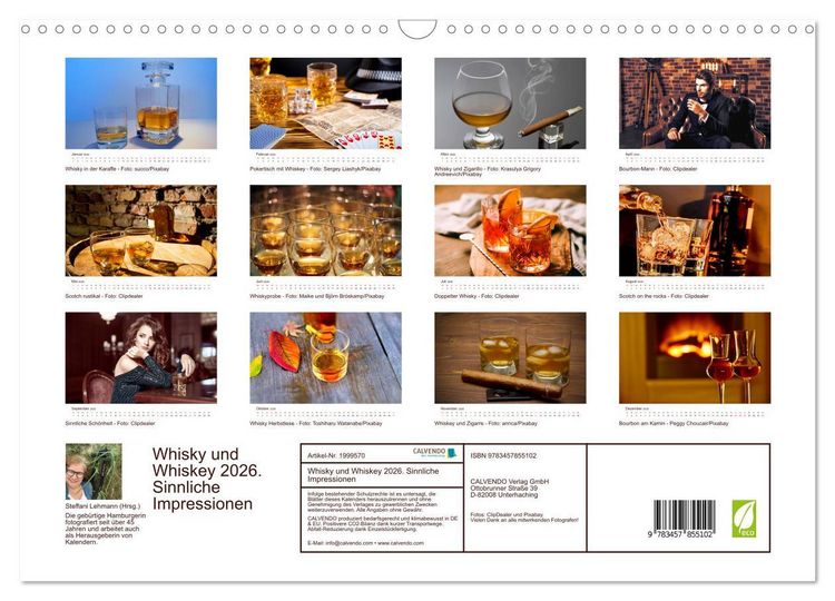Produktbild: Whisky und Whiskey 2026. Sinnliche Impressionen (Wandkalender 2026 DIN A3 quer), CALVENDO Monatskalender