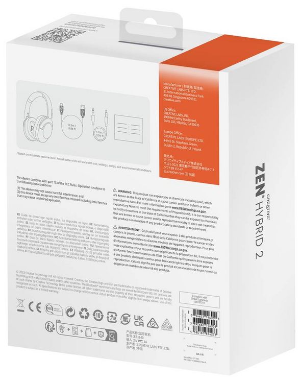Produktbild: CREATIVE Zen Hybrid 2 Over-Ear, Bluetooth 5.2, AAC, schwarz