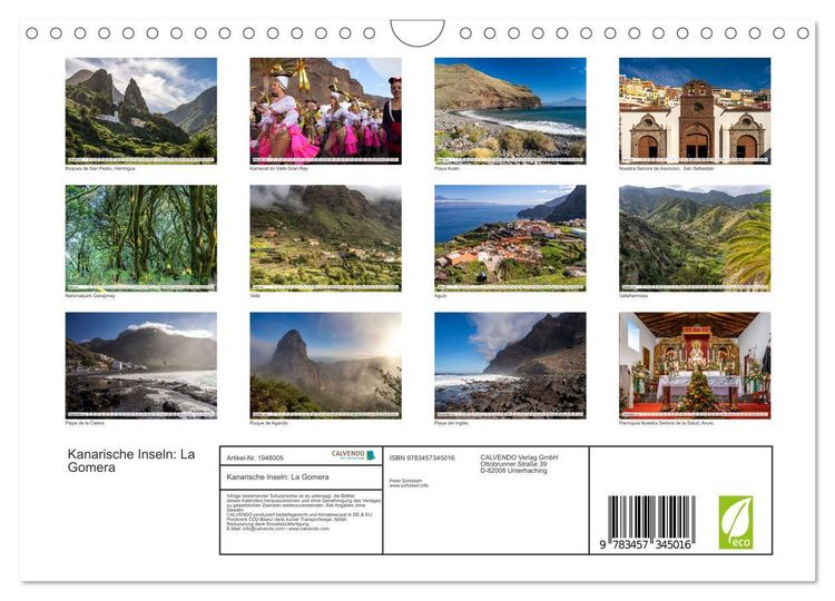 Produktbild: Kanarische Inseln: La Gomera (Wandkalender 2026 DIN A4 quer), CALVENDO Monatskalender