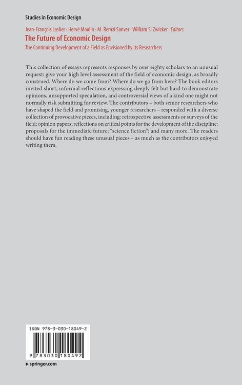 Produktbild: The Future of Economic Design