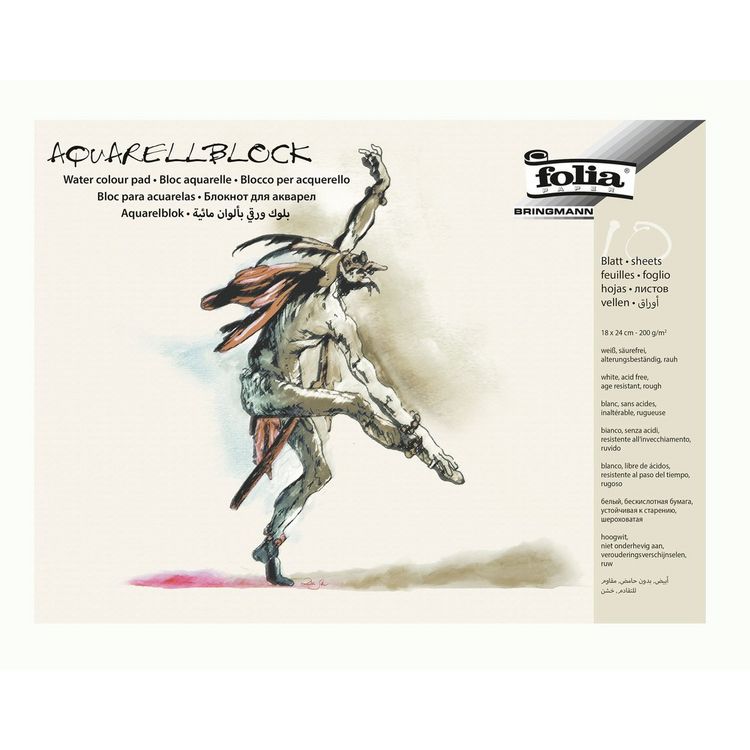 Produktbild: FOLIA&reg; Zeichen-Aquarell-Block, 180 x 240 mm