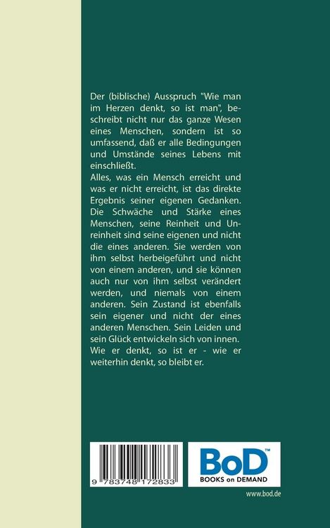 Produktbild: Wie man denkt, so ist man: As a Man Thinketh
