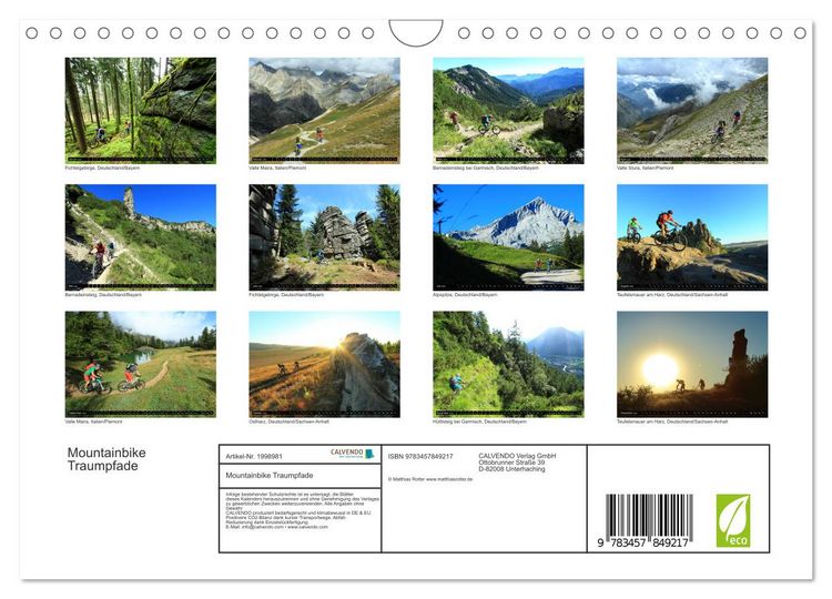 Produktbild: Mountainbike Traumpfade (Wandkalender 2026 DIN A4 quer), CALVENDO Monatskalender