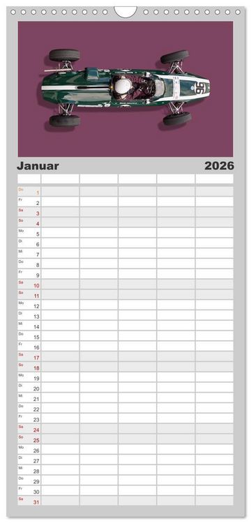 Produktbild: Familienplaner 2026 - Legenden des Rennsports - Formel Junior 1955-1965 mit 5 Spalten (Wandkalender, 21 x 45 cm) CALVENDO