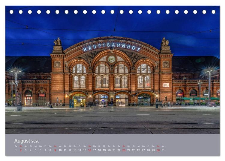 Produktbild: Nachts in Bremen (Tischkalender 2026 DIN A5 quer), CALVENDO Monatskalender