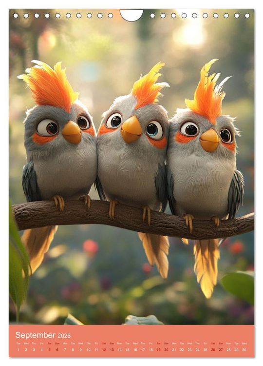Produktbild: Cockatiel Chirpy Moments (Wall Calendar 2026 DIN A4 portrait), CALVENDO 12 Month Wall Calendar