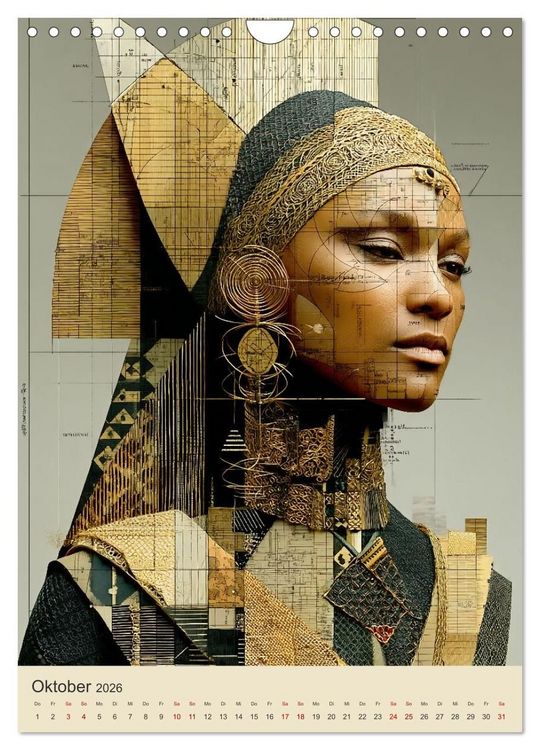 Produktbild: Afrikanische Anmut in Geometrie (Wandkalender 2026 DIN A4 hoch), CALVENDO Monatskalender