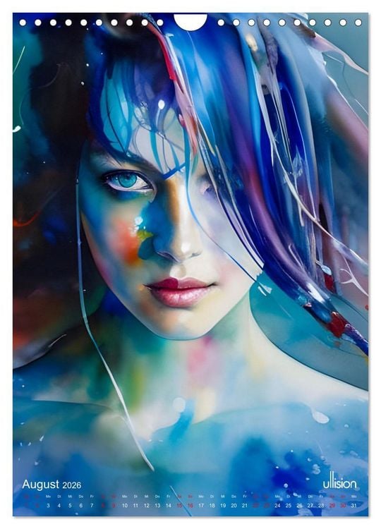 Produktbild: WILD FREI SCH&Ouml;N Aquarell-Portraits (Wandkalender 2026 DIN A4 hoch), CALVENDO Monatskalender