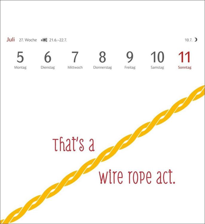 Produktbild: Now I know how the rabbit runs Postkartenkalender 2027 - 53 denglische Spr&uuml;che und Sprichw&ouml;rter