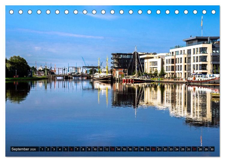 Produktbild: EMDEN Seehafenstadt mit Flair (Tischkalender 2026 DIN A5 quer), CALVENDO Monatskalender