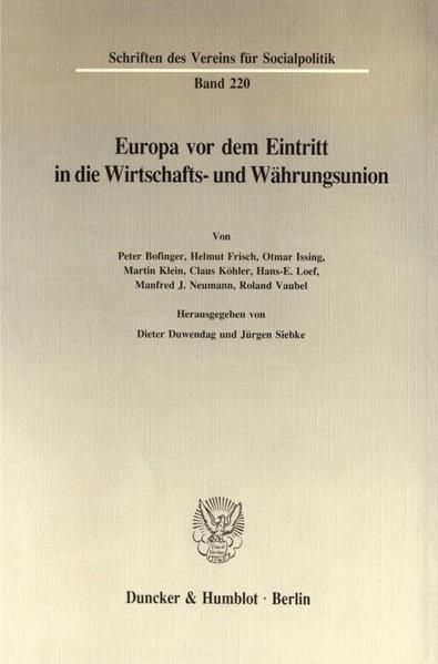Produktbild: Europa vor dem Eintritt in die Wirtschafts- und W&auml;hrungsunion.
