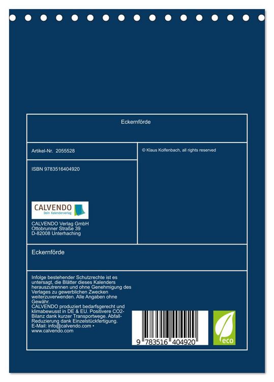 Produktbild: Eckernf&ouml;rde (Tischkalender 2026 DIN A5 hoch), CALVENDO Monatskalender