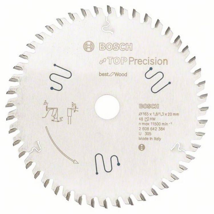 Produktbild: Bosch Accessories Top Precision 2608642384 Kreiss&auml;geblatt 165 x 20 x 1.8 mm Z&auml;hneanzahl: 48 1 St.
