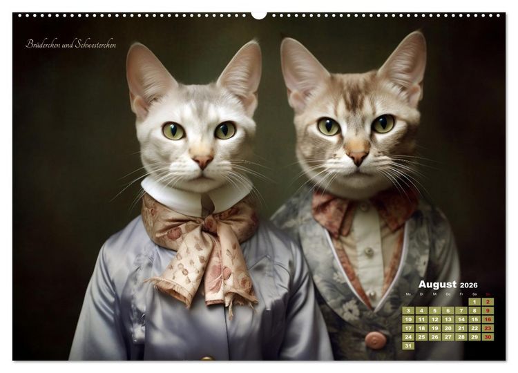 Produktbild: M&auml;rchenhafte Helden - Eine Reise in die magische Welt unserer Katzen (Wandkalender 2026 DIN A2 quer), CALVENDO Monatskalender