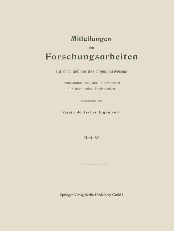 Produktbild: Mitttelungen &uuml;ber Forschungsarbeiten auf dem Gebiete des Ingenieurwesens