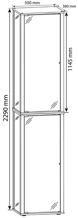Produktbild: Holz Glas Stand Vitrine Sammelvitrine Kavisa XXL