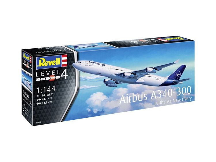 Produktbild: Revell 03803 A340-300 Lufthansa New Livery Flugmodell Bausatz 1:144