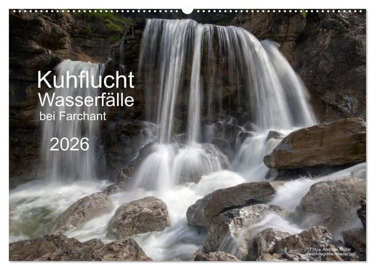 Produktbild: Kuhflucht Wasserfälle bei Farchant (Wandkalender 2026 DIN A2 quer), CALVENDO Monatskalender