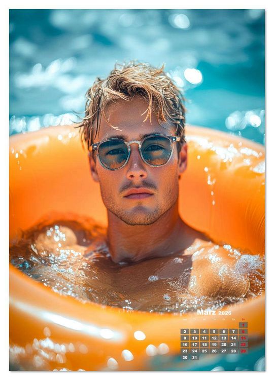 Produktbild: SEXY M&Auml;NNER - Nackte Haut am Strand (hochwertiger Premium Wandkalender 2026 DIN A2 hoch), Kunstdruck in Hochglanz