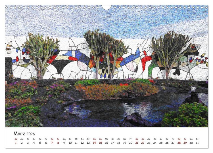 Produktbild: Lanzarote & La Graciosa - Im Stil von Vicent van Gogh (Wandkalender 2026 DIN A3 quer), CALVENDO Monatskalender