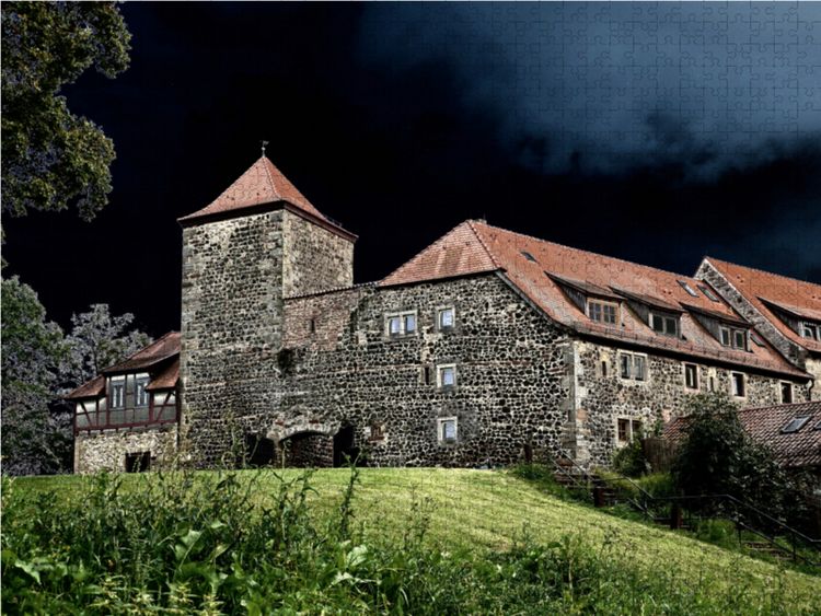 Produktbild: CALVENDO Puzzle H&ouml;henburg F&uuml;rsteneck in der Rh&ouml;n/Hessen 1000 Teile Lege-Gr&ouml;&szlig;e 64 x 48 cm Foto-Puzzle Bild von Flori0