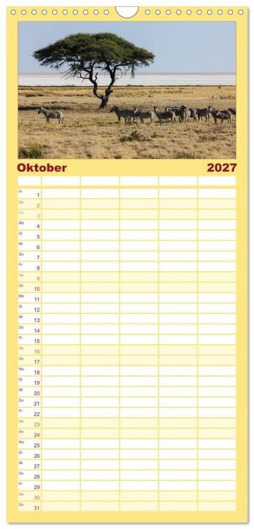 Produktbild: Familienplaner 2027 - Wildes Namibia mit 5 Spalten (Wandkalender, 21 x 45 cm) CALVENDO