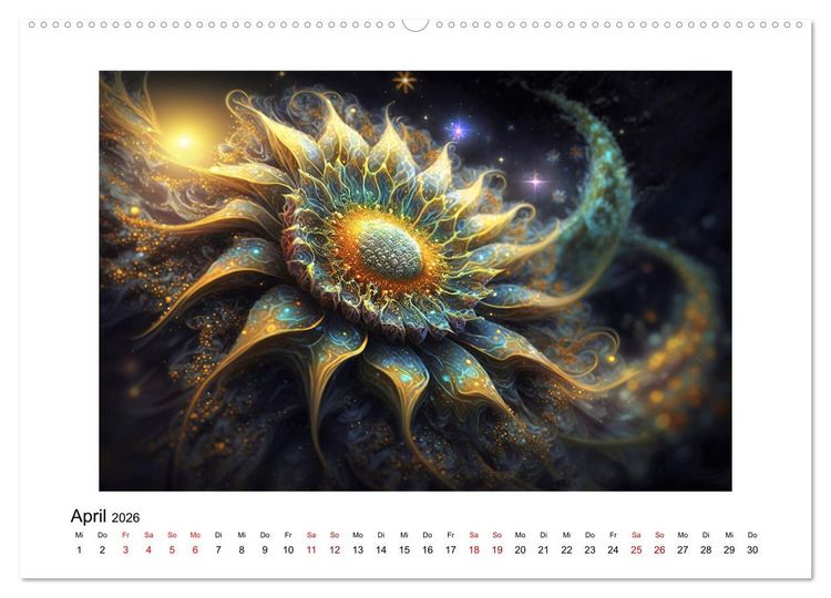 Produktbild: Kosmische Bl&uuml;ten (Wandkalender 2026 DIN A2 quer), CALVENDO Monatskalender