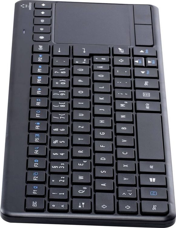 Produktbild: Renkforce MT-1006 Funk Tastatur, Touchpad Deutsch, QWERTZ Schwarz Integriertes Touchpad, Maustasten, Multimediatasten