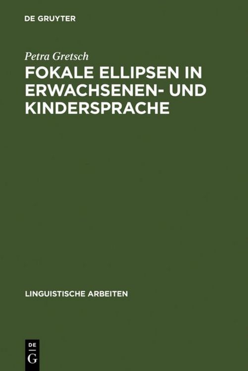 Produktbild: Fokale Ellipsen in Erwachsenen- und Kindersprache