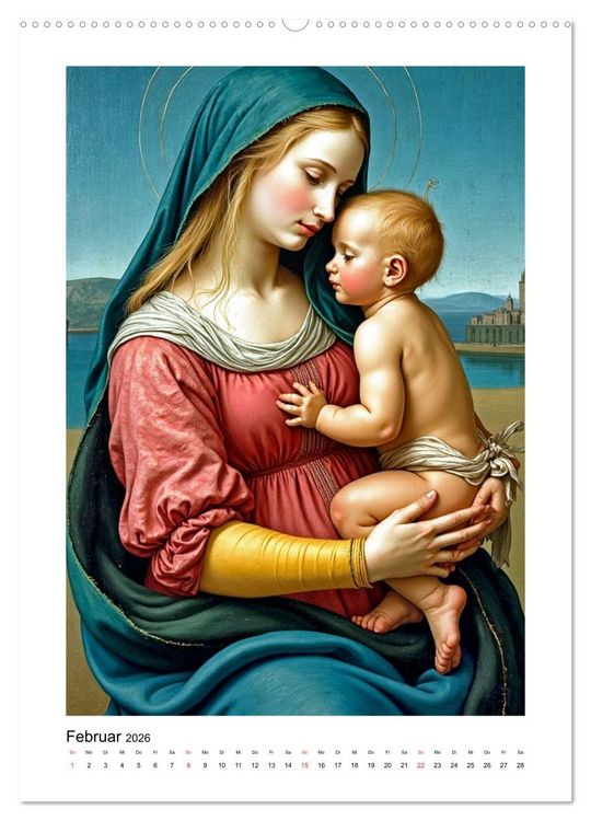 Produktbild: Marienbilder der Renaissance neu interpretiert (hochwertiger Premium Wandkalender 2026 DIN A2 hoch), Kunstdruck in Hochglanz