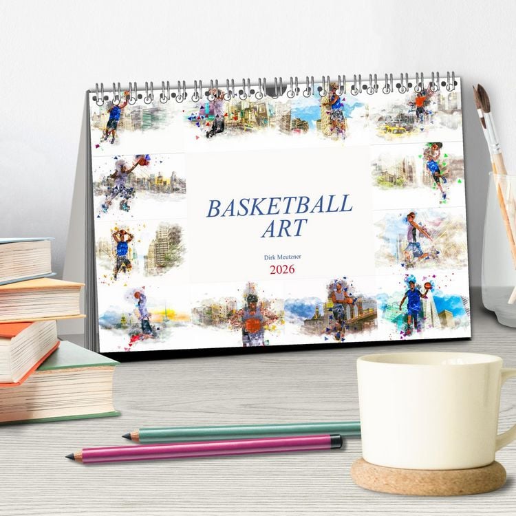 Produktbild: Basketball Art (Tischkalender 2026 DIN A5 quer), CALVENDO Monatskalender