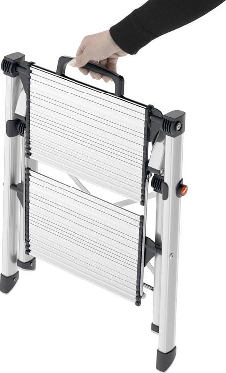Produktbild: Hailo MK80 ComfortLine 4310-100 Aluminium Klapptritt klappbar Arbeitsh&ouml;he (max.): 2.4 m Silber, Schwarz 3.6 kg