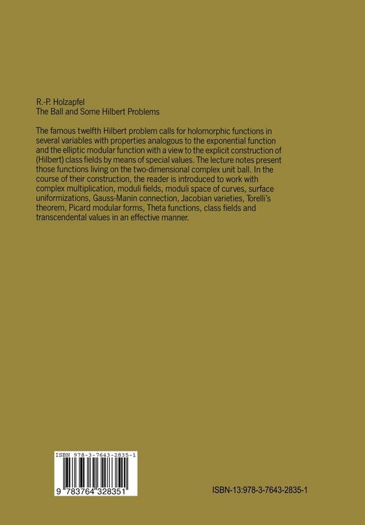 Produktbild: The Ball and Some Hilbert Problems