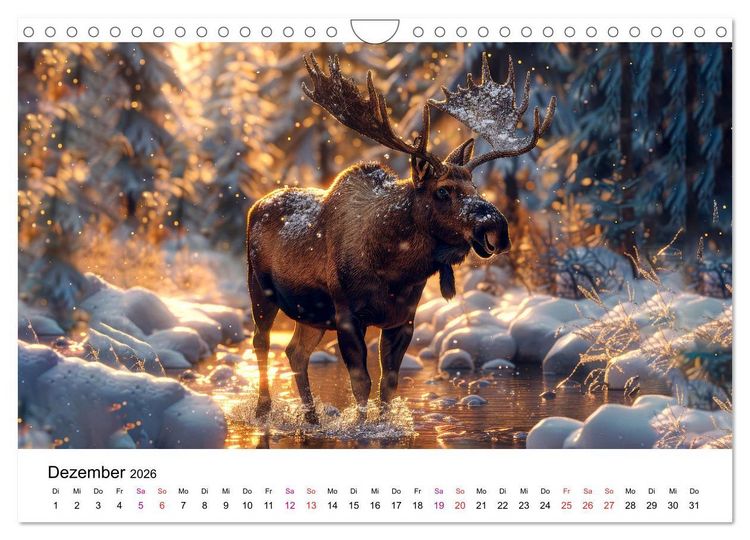 Produktbild: Elche - sch&ouml;ne Momente (Wandkalender 2026 DIN A4 quer), CALVENDO Monatskalender