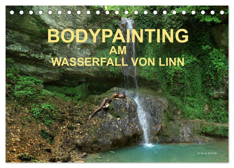 Produktbild: BODYPAINTING AM WASSERFALL VON LINN (Tischkalender 2026 DIN A5 quer), CALVENDO Monatskalender