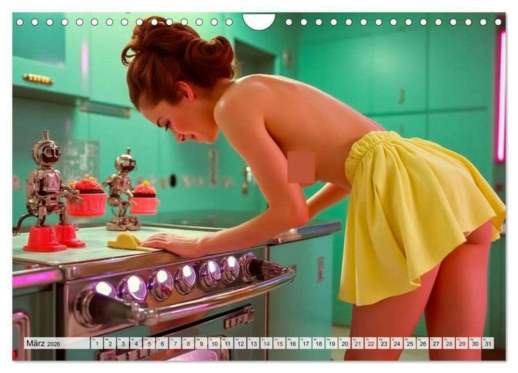 Produktbild: Atomic Beauties &ndash; The Retro Future Calendar (Wandkalender 2026 DIN A4 quer), CALVENDO Monatskalender