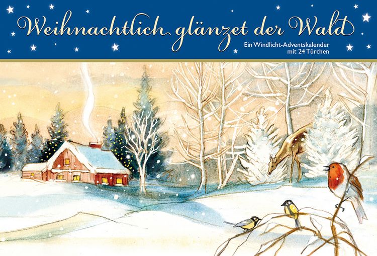 Produktbild: Weihnachtlich gl&auml;nzet der Wald. Ein Windlicht-Adventskalender mit 24 T&uuml;rchen